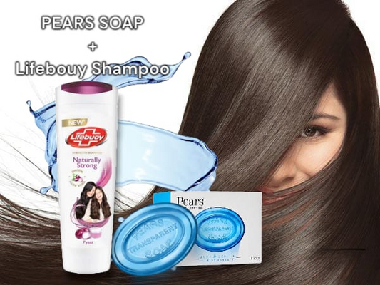 Lifebuoy Shampoo &amp; Pears Soap - Bath Twin Pack Cleanse and Nourish 170ml