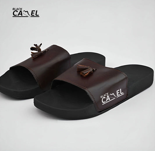 Black Camel Tassel Slide Slipper for men (Tassel-Black/Brown -39-44)