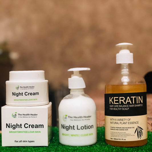 3 in Keratin Shampoo, Night Lotion &amp; Night Cream Deal