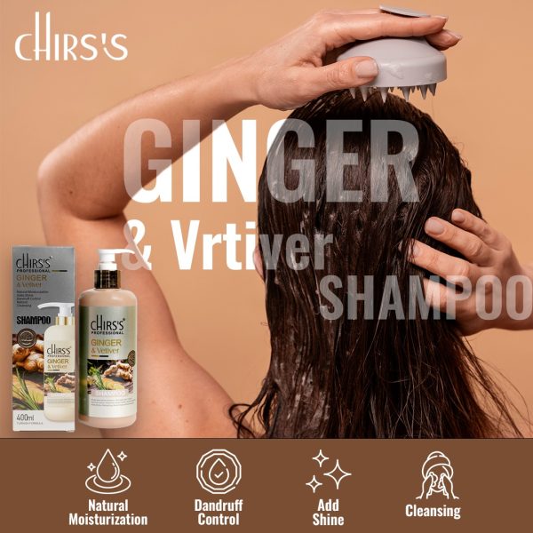 CHIRS'S UK  GINGER AND VETIVER SHAMPOO  2IN1 TURKISH FORMULA (400ML)