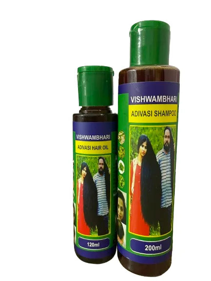 Pack of 2 Adivasi Hair Oil 120 ml + Adivasi Hair shampoo 200ml (Without box)