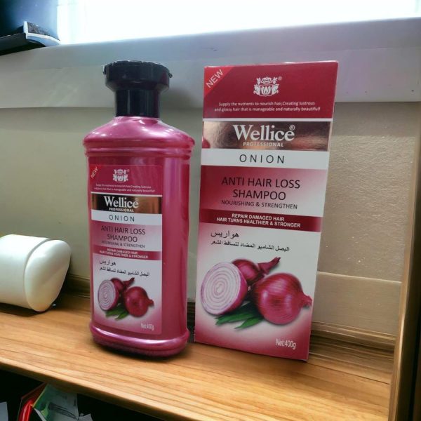 "Wellice Onion Anti Hair Loss Shampoo - Strengthening &amp; Nourishing Formula for Thicker, Fuller Hair