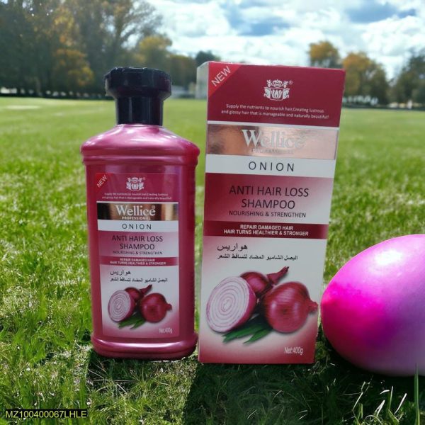 "Wellice Onion Anti Hair Loss Shampoo - Strengthening &amp; Nourishing Formula for Thicker, Fuller Hair